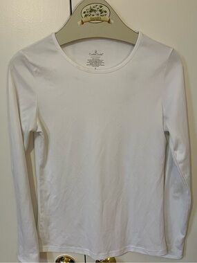Cuddl Duds White Long Sleeve Underlayer Top